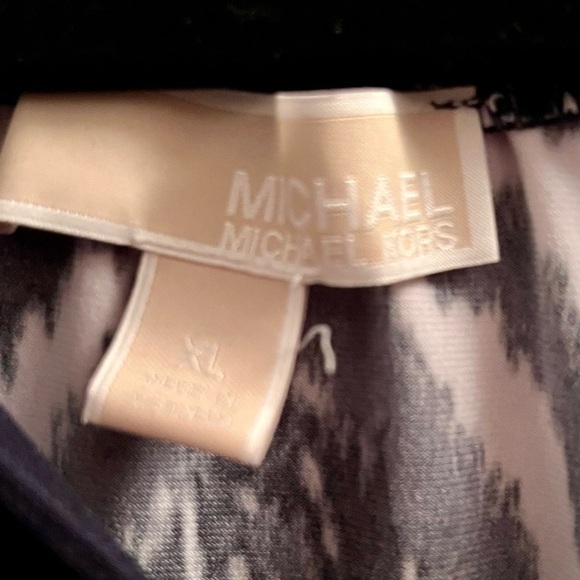 Michael Kors Patterned Navy and White Paisley Women's Dress with Tassels - Picture 3 of 11